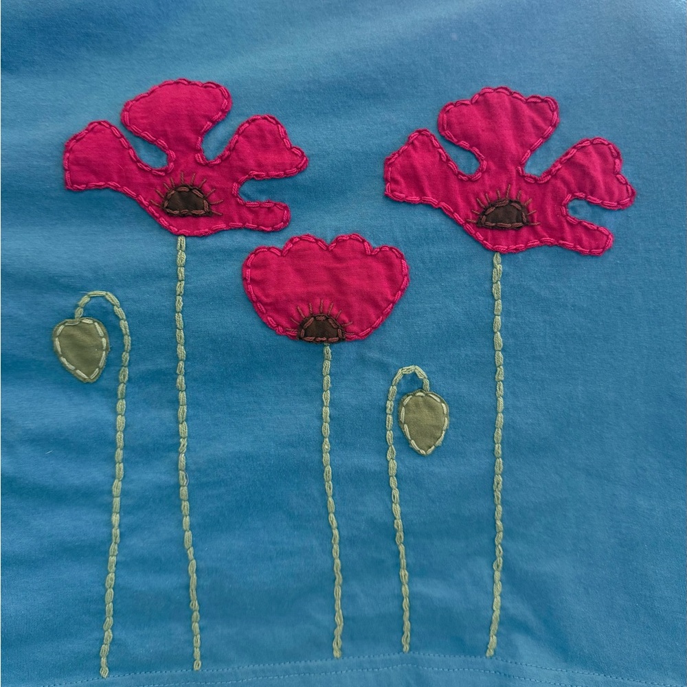 Blue Synergy dress with Pink Floral Design